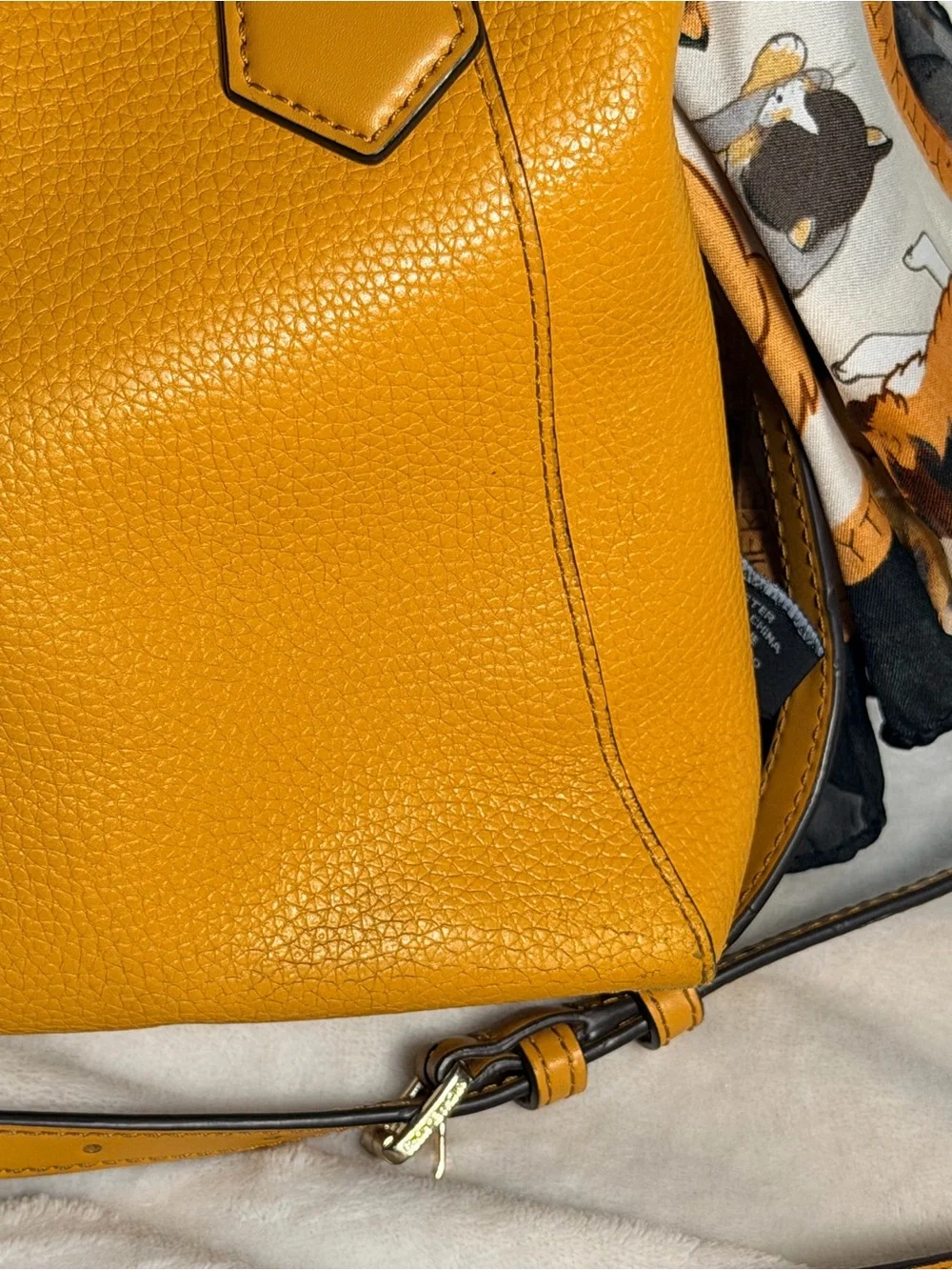 Michael Kors Mustard Yellow Leather Satchel Bag + Zip Wallet Set With Dust Bag